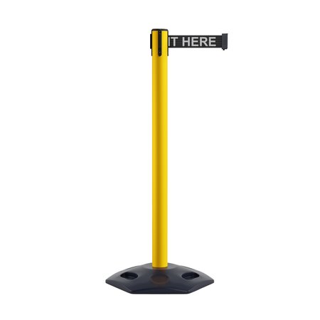 MONTOUR LINE Stanchion Belt Barrier Rubber Base Yellow Post 7.5ftWait..Belt MSR630-YW-PLEAWBW-75